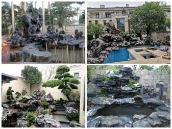 晚霞红刻字石泰山石招牌石太湖石庭院景观石假山鱼池围边石