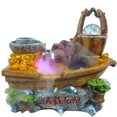 树脂假山流水工艺品 招财创意办公室内摆件的完美选择